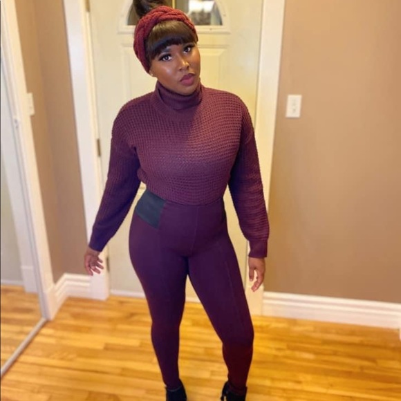 COPY - Selling burgundy women’s large sweater and tights - Picture 1 of 3